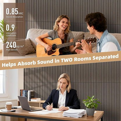 TO-TH Wood-Look Acoustic Wall Panels, 10 Pack 47.2” x 23.6” Acoustic Panels - Image 4