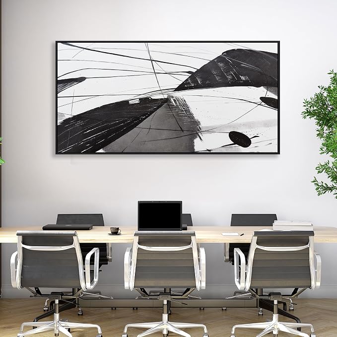 Abstract Canvas Art Home Wall Decor Black and White Abstract Wall Art Framed - Image 6