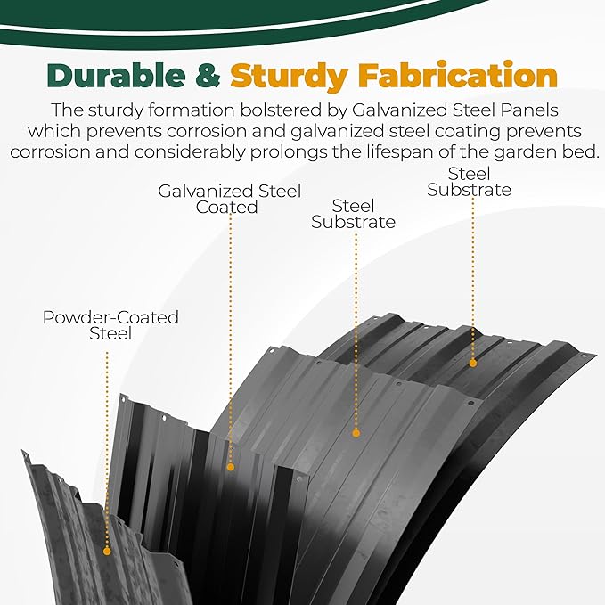 Utopia Home Galvanized Raised Garden Bed, 6 by 2 by 1 feet Lightweight Planter Boxes Outdoor with Easy Assembly, Large Garden Bed for Vegetables, Fruits, Flowers, Dark Grey