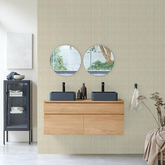 MelunMer Grasscloth Peel and Stick Wallpaper 17.3"x197", Contact Paper - Image 2
