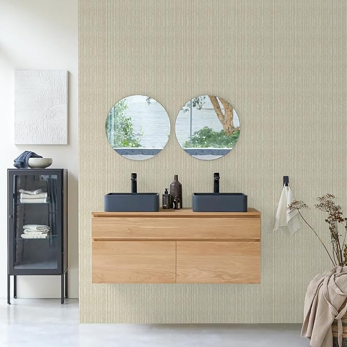 MelunMer Grasscloth Peel and Stick Wallpaper 17.3"x197", Contact Paper - Image 2