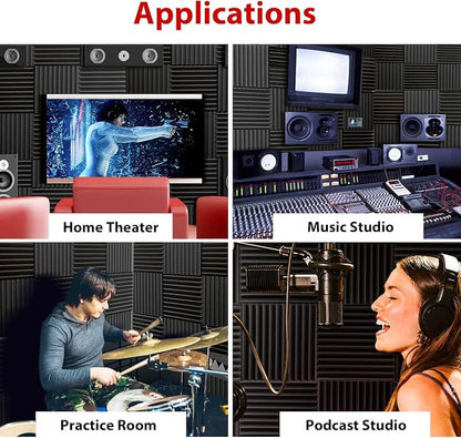 FONESO Acoustic Panels, High Density Soundproof Foam Panels, Fire Resistant - Image 6