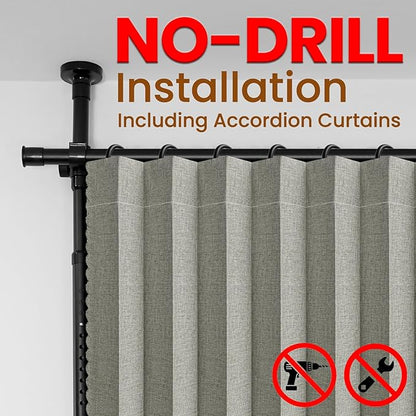100% Blackout Room Divider Curtains Sets Grey W100 x L96 in 2 Panels No Drill - Image 3