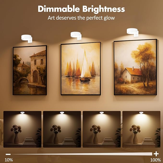 6Pcs Picture Light Battery Operated, Magnetic Led Painting Light - Image 3