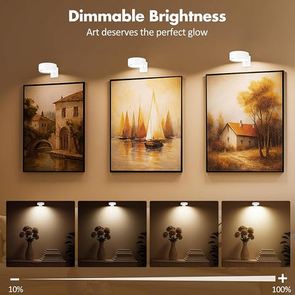 6Pcs Picture Light Battery Operated, Magnetic Led Painting Light - Image 3