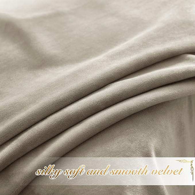 NICETOWN Camel Velvet Curtains 72 Inch Long 52 Wide, Room Darkening Sound - Image 5