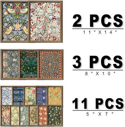 ANERZA 16 PCS Framed William Morris Wall Art Decor, Floral Wall Prints - Image 2