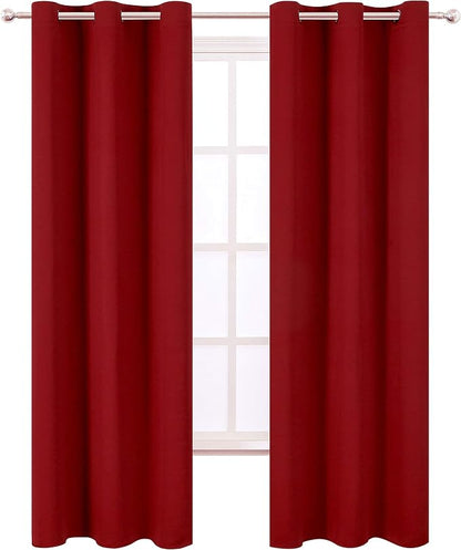 LEMOMO Red Thermal Blackout Curtains/42 x 95 Inch/Set of 2 Panels Room - Image 2