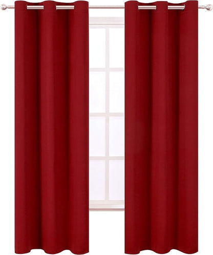 LEMOMO Red Thermal Blackout Curtains/42 x 95 Inch/Set of 2 Panels Room - Image 2