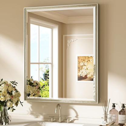 Keonjinn 30" x 36" Brushed Nickel Bathroom Mirrors by Keonjinn
