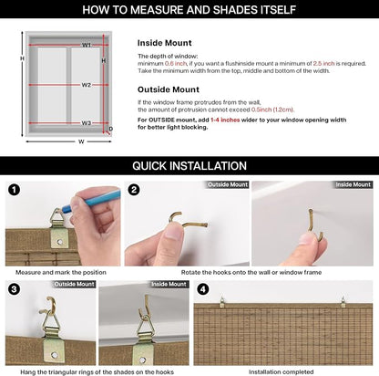 LazBlinds Cordless Bamboo Blinds, Bamboo Roll Up Shades - Image 6