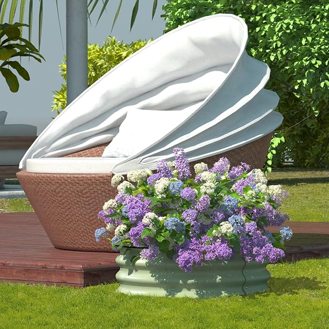 BPS Metal Raised Garden Bed, 2-Pack 2.5FT Diameter Galvanized Planter Raised Garden Boxes for Flower Planters, Vegetables Herb