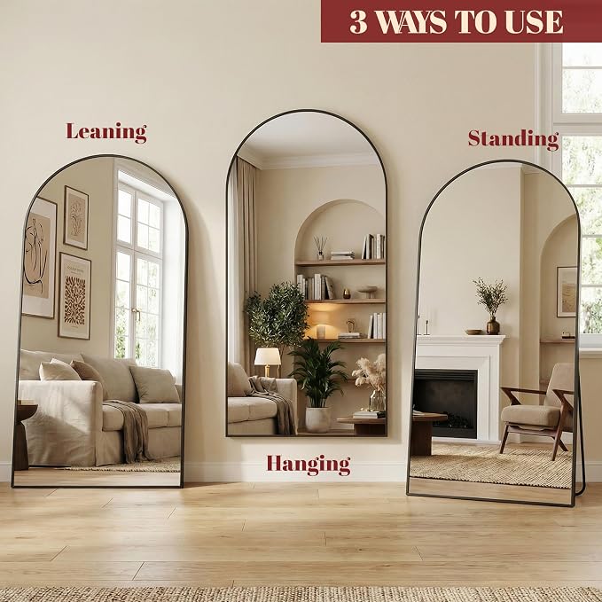 Suidia 86"x46" Arched Full Length Mirror - Image 8