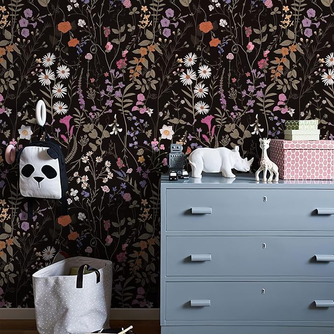 JiffDiff Floral Wallpaper Peel and Stick- 1181" x 17.3" Farm Wildwood Self - Image 2