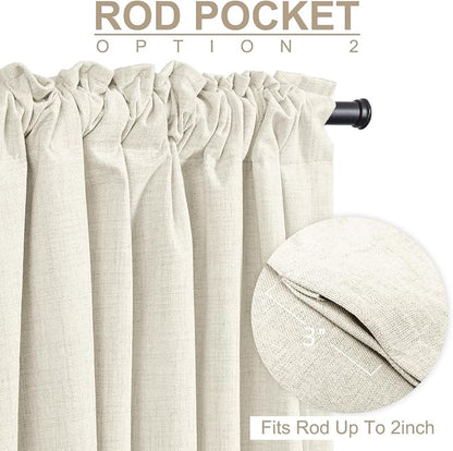 100% Blackout Shield Linen Blackout Curtains - Image 4