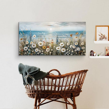 SERIMINO Large Wall Art for Living Room, Coastal Landscape Wall Decor, Beach - Image 6
