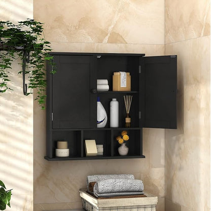 TaoHFE Black Bathroom over the Toilet Storage Cabinet, Wall Medicine Cabinet - Image 6