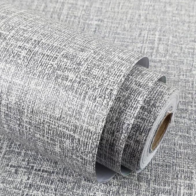 TANONE Dark Gray Wallpaper PVC Self-Adhesive Peel and Stick DIY Wallpaper Faux by TANONE