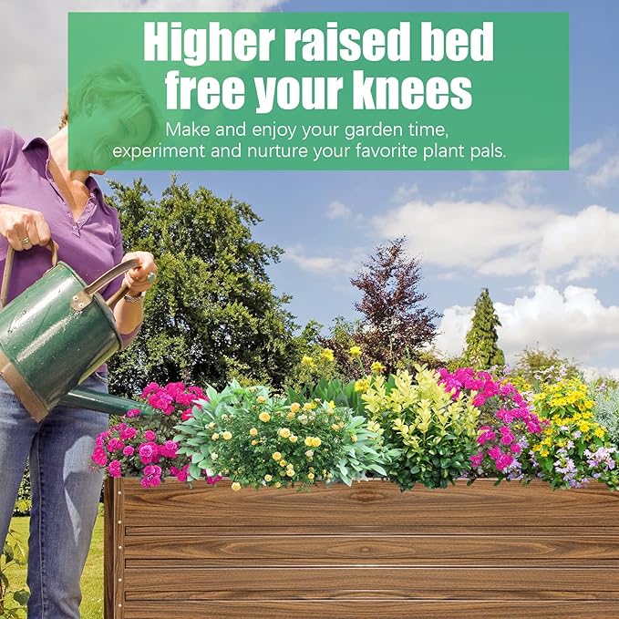 SnugNiture Galvanized Raised Garden Bed 8x4x2FT Outdoor Large Metal Planter Box Steel Kit for Planting Vegetables, Flowers