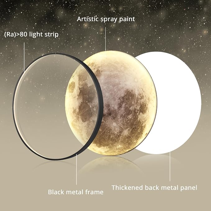 Dimmable Moon Wall Light 12 inch Wall Lights - Image 5