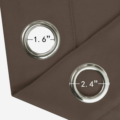 LEMOMO Blackout Curtains 66 x 84 inch/Chocolate Brown Curtains Set of 2 - Image 5