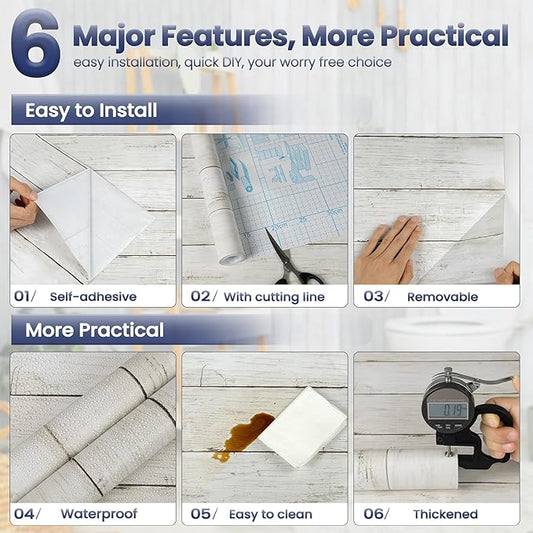Decoroom Shiplap Contact Paper 17.71" X 236" - Image 2