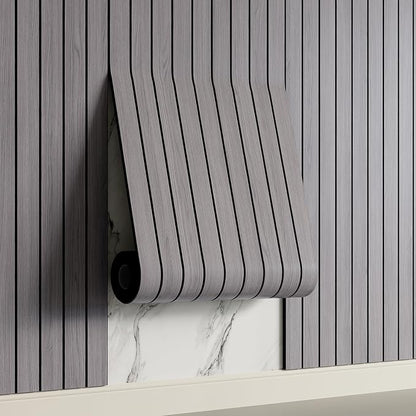 Yutianli PVC Slat Wall Panel Peel and Stick 118"x 15.7" Faux Wood Slat Panel by Yutianli