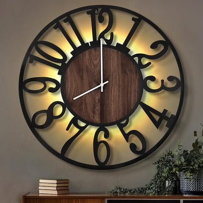 LEIKE Large Wall Clocks with Night Light Battery Operated, Silent Non Ticking by LEIKEWALLCLOCK