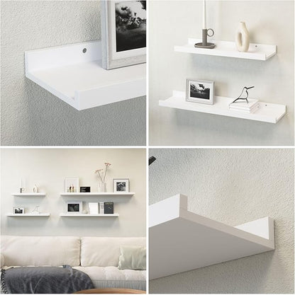 Boswillon 55.1 Inches Long Floating Shelves, 2 Set Rustic Wall Shelf - Image 5