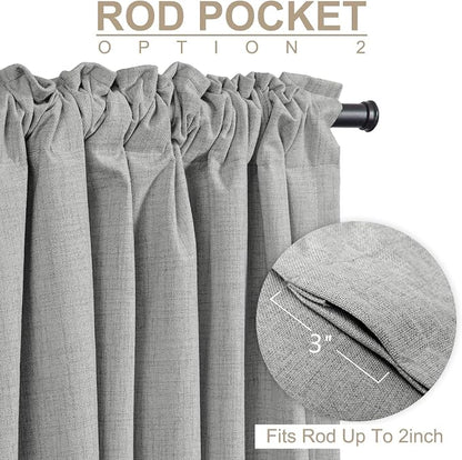 100% Blackout Shield Linen Blackout Curtains - Image 4