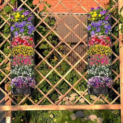 2 Packs Hanging Planter for Outdoor Plants, 7 Pocket Vertical Wall Planter - Image 6