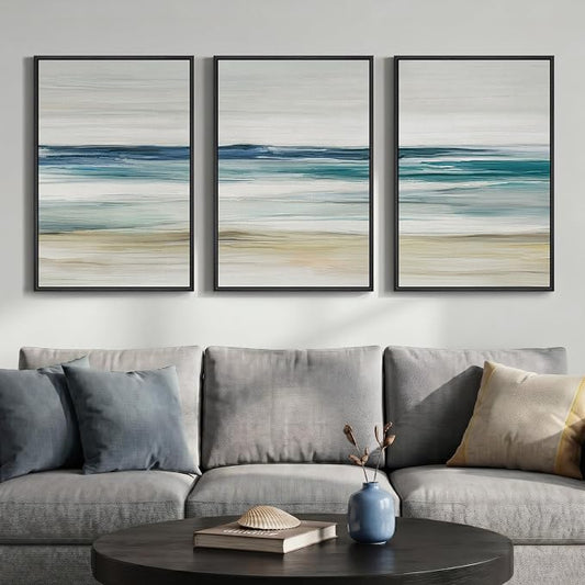 Framed Abstract Coastal Wall Art by Cuspin