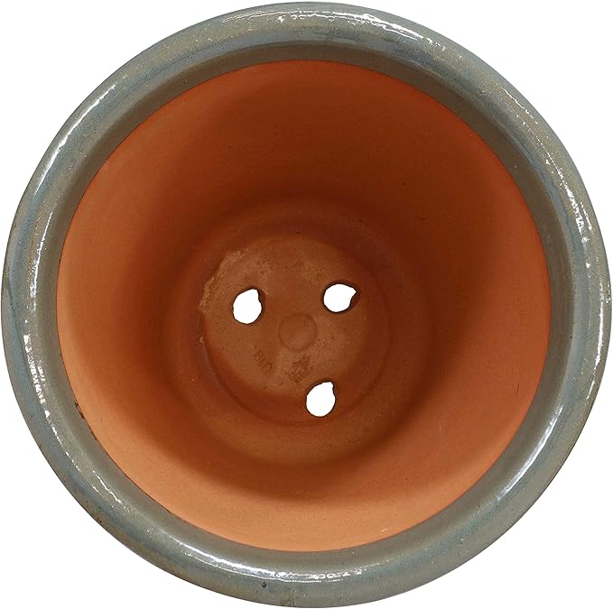 Sunnydaze 15" Large Ceramic Plant Pot - Round Outdoor Glazed Ceramic Planter Pot with Drainage - Gray - Studio