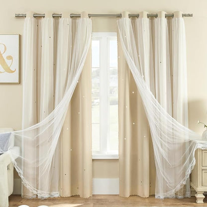 XiDi Curtains for Bedroom Decor Beige34/54/1 - Image 7