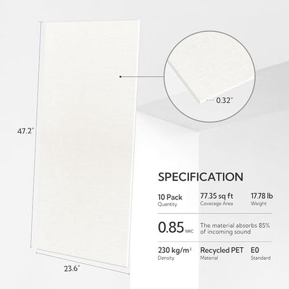Olanglab Acoustic Wall Panels 10 Pack, 48 x 24 per Acoustic Panels Sound - Image 2