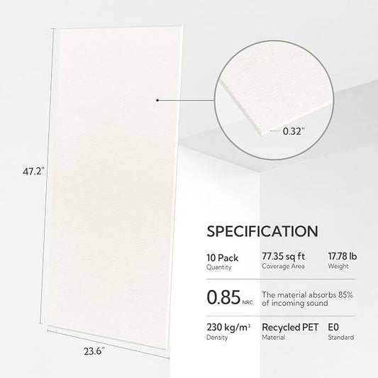 Olanglab Acoustic Wall Panels 10 Pack, 48 x 24 per Acoustic Panels Sound - Image 2