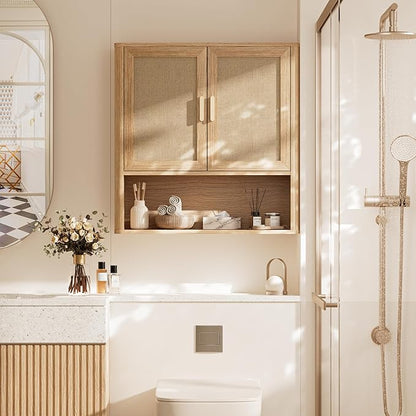 INNOD Rattan Bathroom Wall Cabinet - Image 5