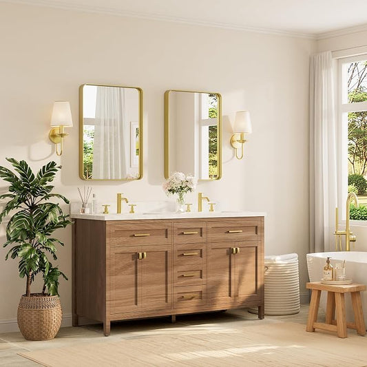 TETOTE Gold Framed Mirror for Bathroom, 22 x 30 Inch Vanity Mirror for Wall - Image 2