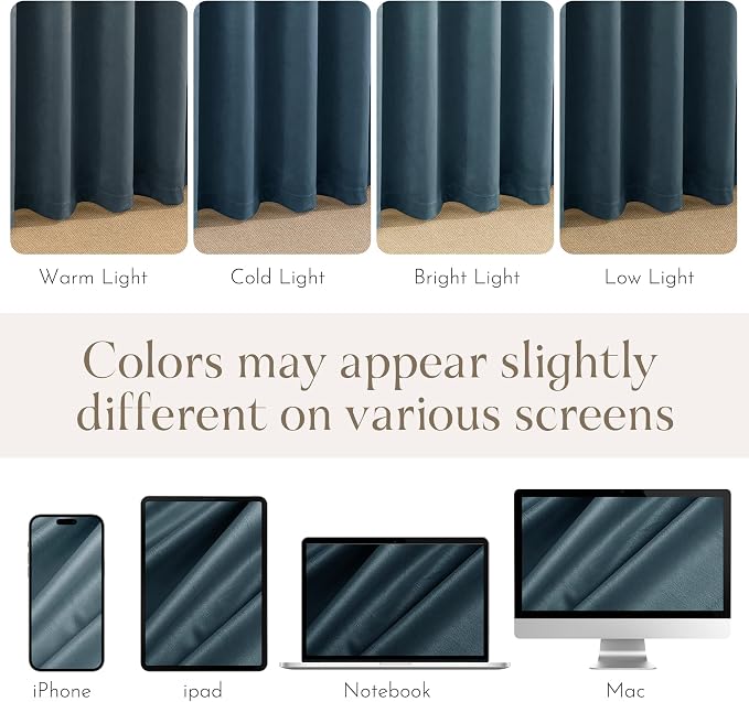 NICETOWN Blue Velvet Curtains 120 inches - Image 8
