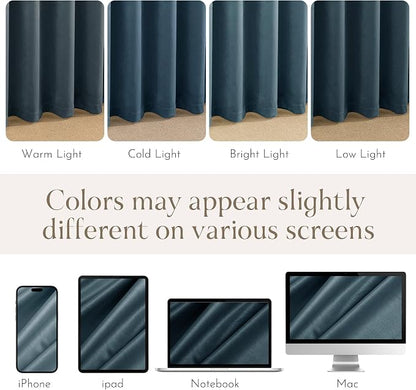 NICETOWN Blue Velvet Curtains 120 inches - Image 8