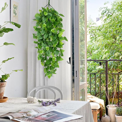 Waipfaru Fake Hanging Plants, Faux Ivy Pothos Vines Greenery - Image 2