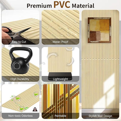 RITOLLO 8-Pack PVC Slat Wall Panels - Image 5