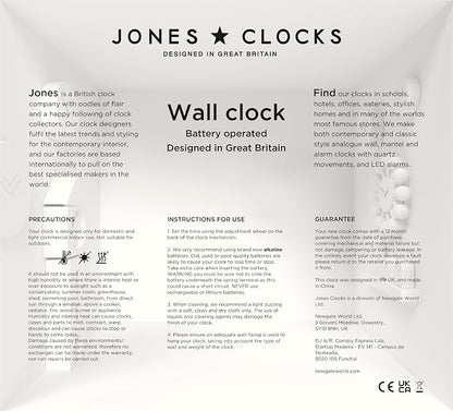 JONES CLOCKS® Movie wall Clock | Retro Rectangular Clock | 10 inch | Mocha - Image 8