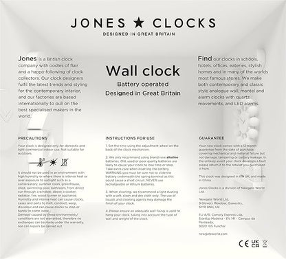 JONES CLOCKS® Movie wall Clock | Retro Rectangular Clock | 10 inch | Pale Blue - Image 8