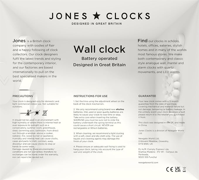 JONES CLOCKS® Movie wall Clock | Retro Rectangular Clock | 10 inch | Pale Blue - Image 8