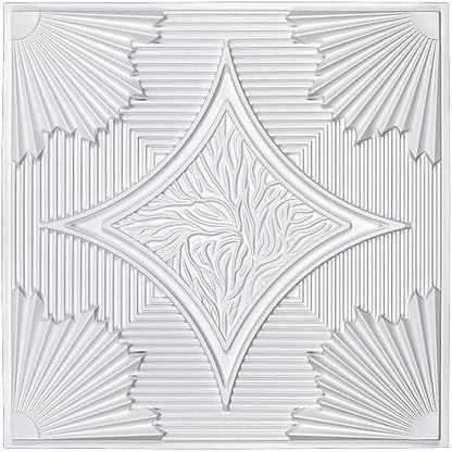 Art3d Drop Ceiling Tiles 24x24 in White, 3D Wainscoting Panels Glue Up 2x2 - Image 2