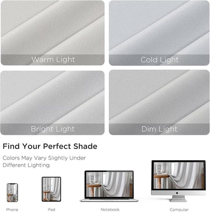 CUCRAF Grayish White Blackout Curtains 72 inch Length 2 Panels Set, Rod Pocket - Image 4