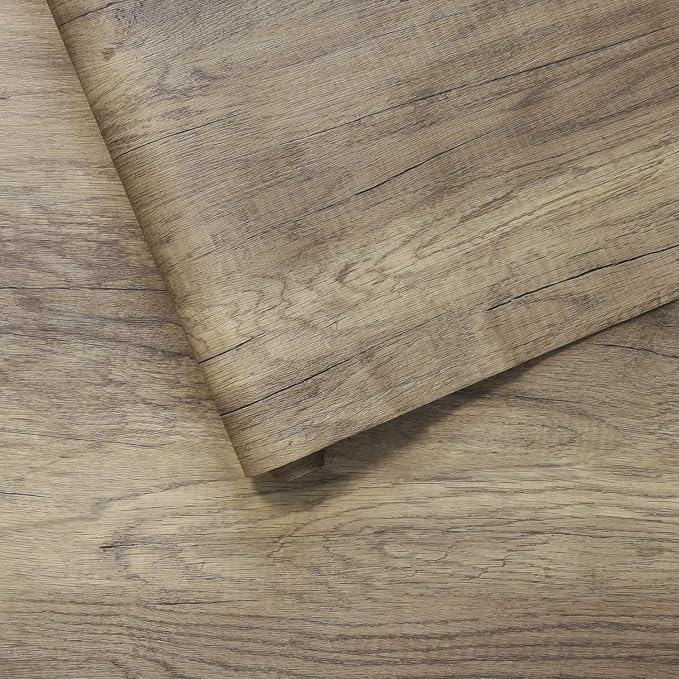 BOMENG Extra Wide Brown Wood Contact Paper Peel and Stick Wallpaper 24"x197" by BOMENG