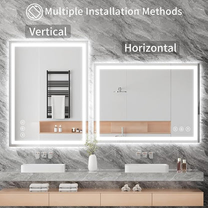 Koonmi 36"x30" LED Mirror for Bathroom, 90CRI Anti-Fog Vanity Mirror - Image 8