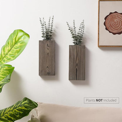 Wood Wall Planter Set of 2, Wood Wall Pocket - Image 3